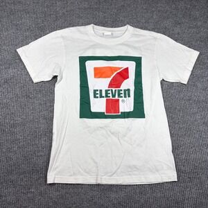 Vintage 7-Eleven Shirt Mens M Thailand Graphic White Short Sleeve Crew Neck
